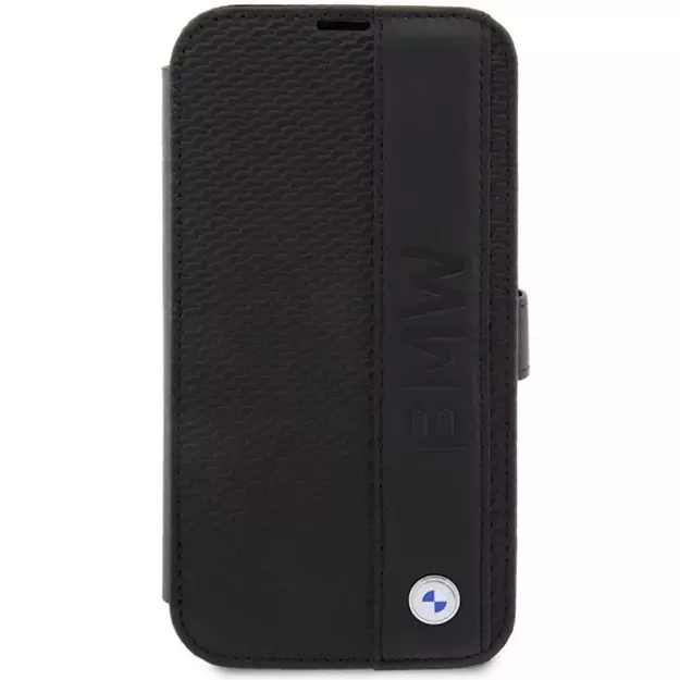 Case BMW BMBKP14L22RDPK iPhone 14 Pro 6.1  black/black bookcase Leather Textured&Stripe 5
