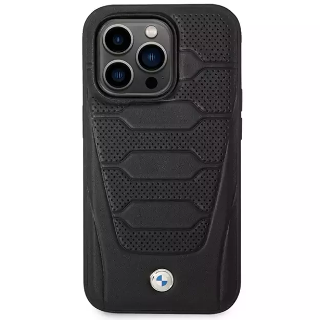 Case BMW BMHMP14L22RPSK iPhone 14 Pro 6.1&quot  black/black Leather Seats Pattern MagSafe 3