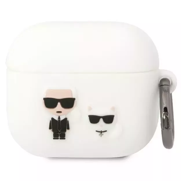Karl Lagerfeld KLACA3SILKCW AirPods 3 cover white/white Silicone Karl &amp  Choupette