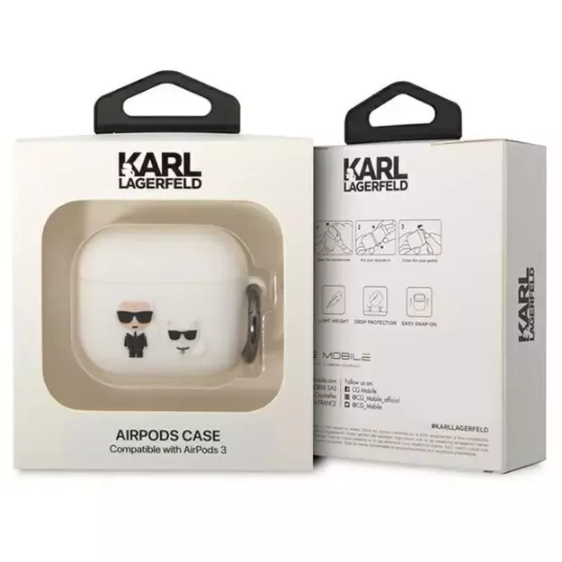 Karl Lagerfeld KLACA3SILKCW AirPods 3 cover white/white Silicone Karl &amp  Choupette 2
