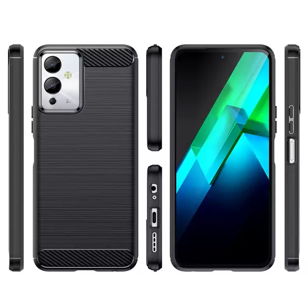 Carbon Case case for Infinix Note 12i flexible silicone carbon cover black 1