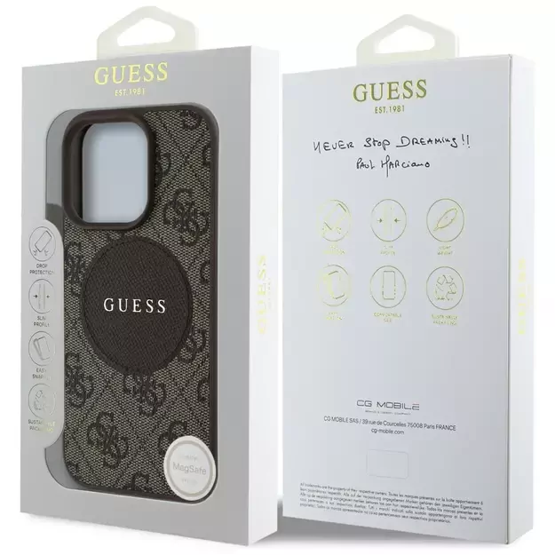 Guess 4G Circle Classic Logo MagSafe case for iPhone 16 Pro - brown 7