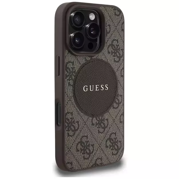 Guess 4G Circle Classic Logo MagSafe case for iPhone 16 Pro - brown 3