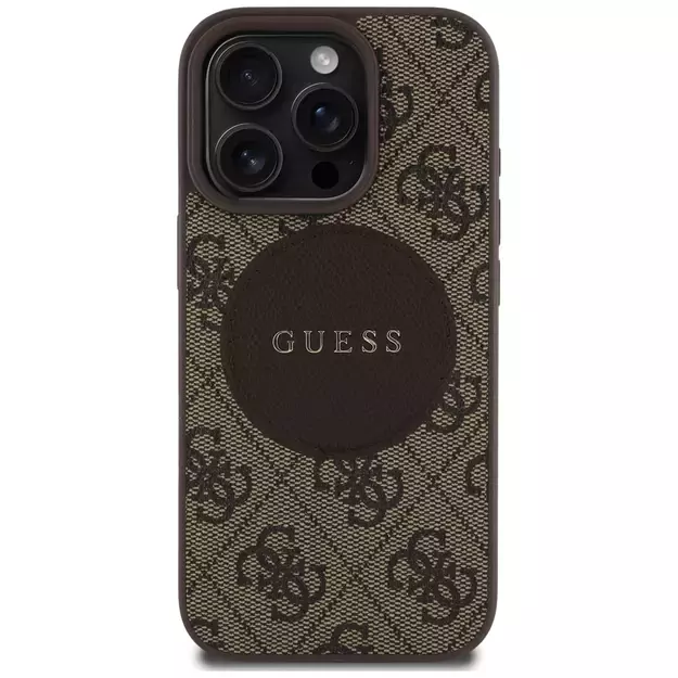 Guess 4G Circle Classic Logo MagSafe case for iPhone 16 Pro - brown 2