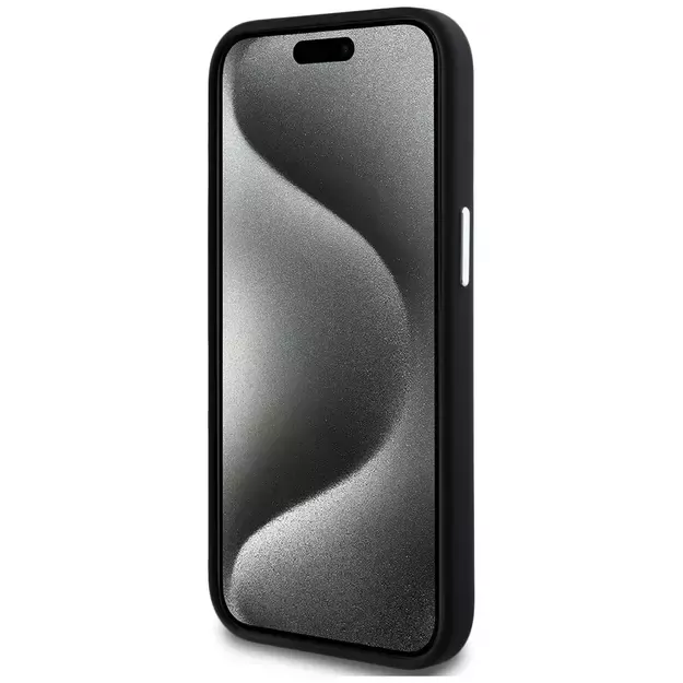 Karl Lagerfeld Silicone Metal Script Logo iPhone 15 Case - Black 11