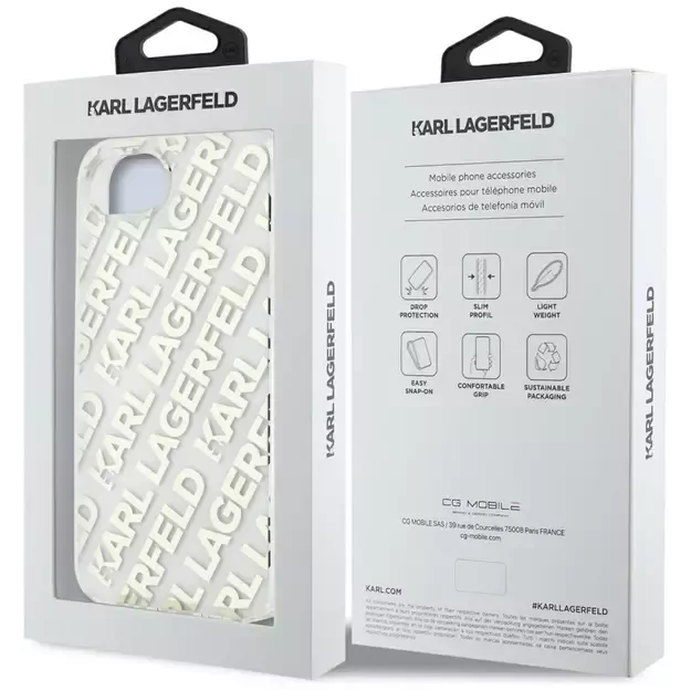 Karl Lagerfeld IML Repeat Logo iPhone 16e Case - Gold 7