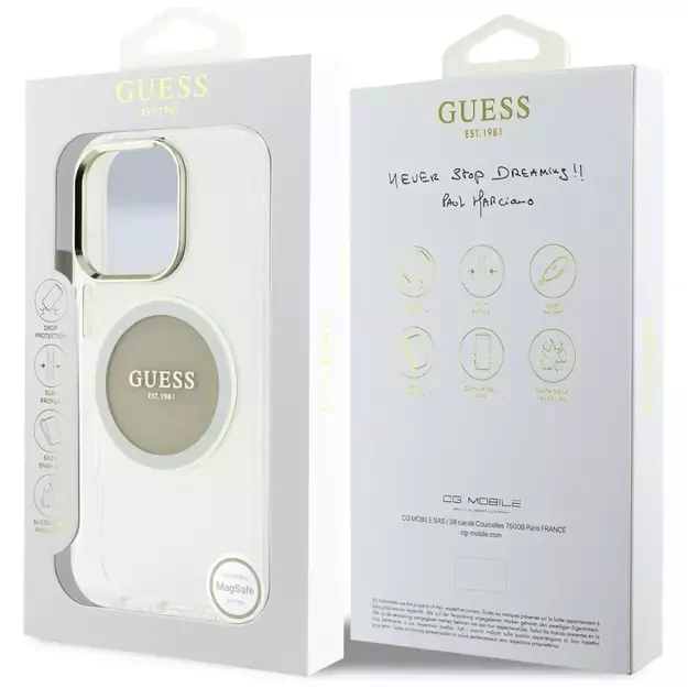 Guess IML Metal Colored Circle Classic Logo MagSafe case for iPhone 16 Pro Max - gray 7