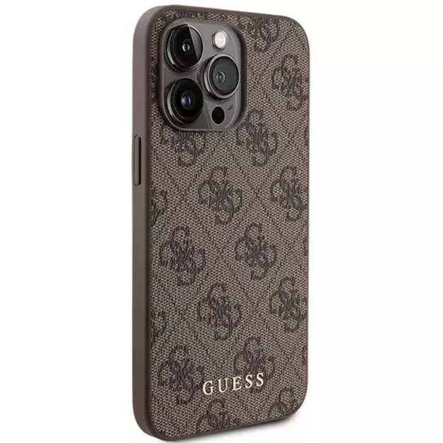 Guess 4G Metal Gold Logo case for iPhone 15 Pro Max - brown 10