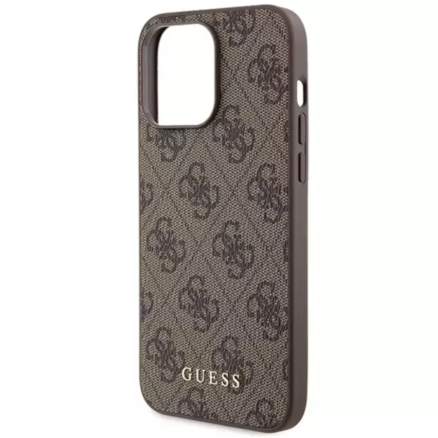 Guess 4G Metal Gold Logo case for iPhone 15 Pro Max - brown 12