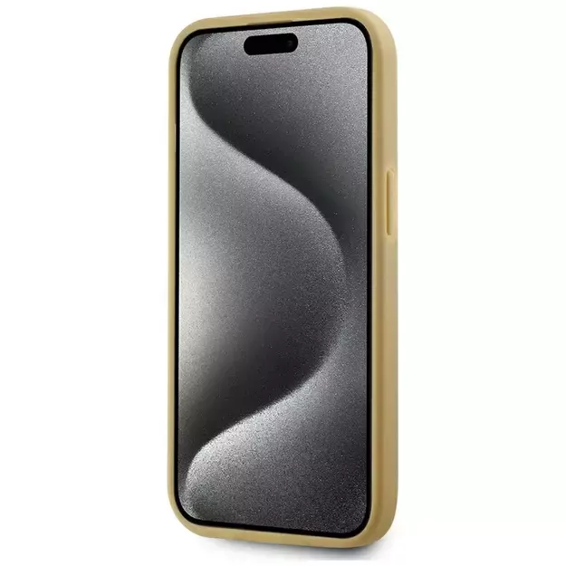 Karl Lagerfeld Wrinkled Metal Signature iPhone 15 Case - Gold 4