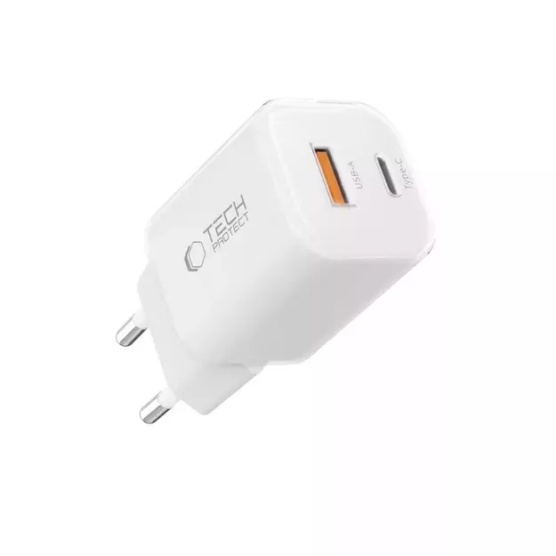 Tech-Protect NCM33W 2-port PD33W/QC3.0 wall charger - white 1