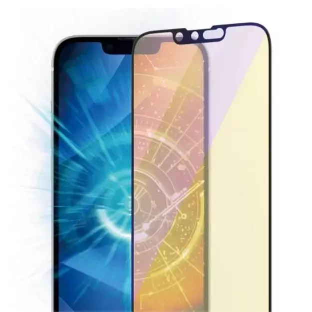 PanzerGlass Ultra-Wide Fit Antibacterial Tempered Glass with Blue Light Filter and Positioner for iPhone 14/13 Pro/13 12