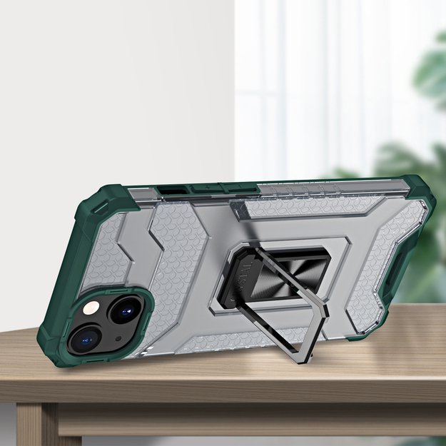 Crystal Ring Case Kickstand Tough Rugged Cover for iPhone 13 green 2