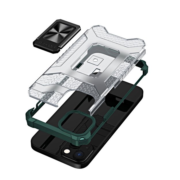 Crystal Ring Case Kickstand Tough Rugged Cover for iPhone 13 green 1