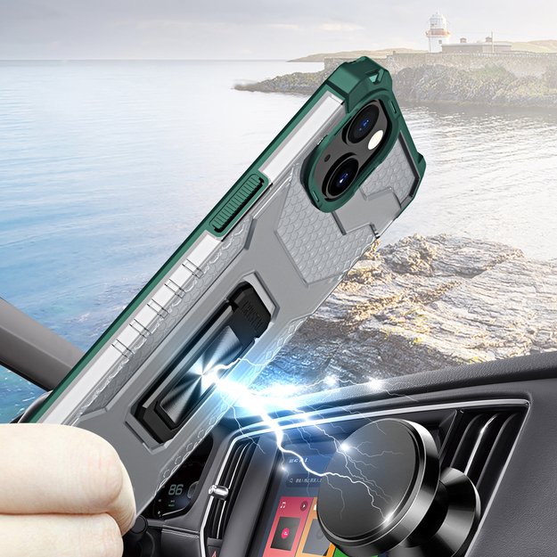 Crystal Ring Case Kickstand Tough Rugged Cover for iPhone 13 green 4