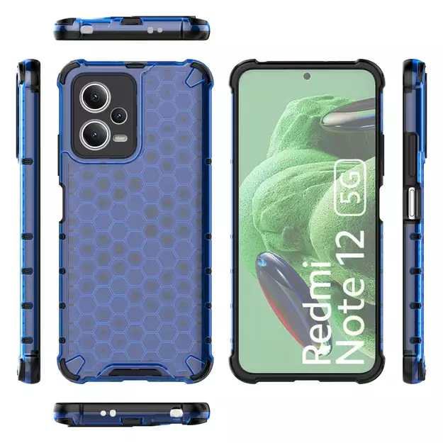 Honeycomb case for Xiaomi Redmi Note 12 5G / Poco X5 5G armored hybrid case blue 4