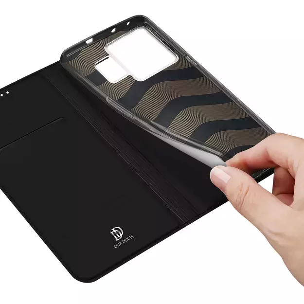 Dux Ducis Skin Pro Case For Realme GT Neo 5 / Realme GT3 Flip Cover Card Wallet Stand Black 12