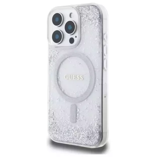 Guess Resin Gradient Glitter MagSafe case for iPhone 16 Pro - silver 1