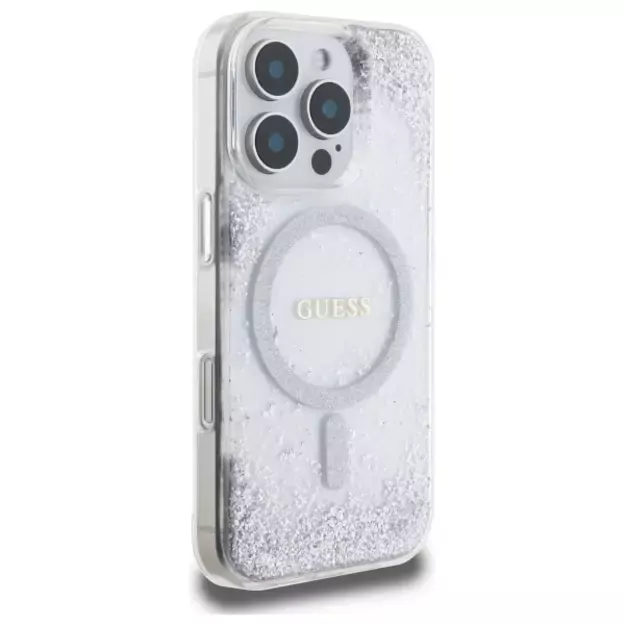 Guess Resin Gradient Glitter MagSafe case for iPhone 16 Pro - silver 3