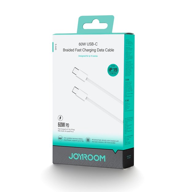 Joyroom Ben Series S-A45 USB-C / USB-C 60W Cable 1m - White 1