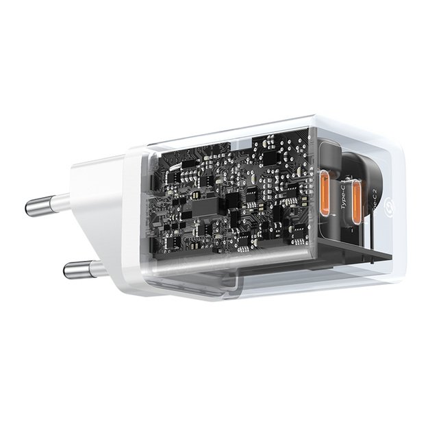 Baseus GaN5 Pro 40W 2xUSB-C Wall Charger - White 5