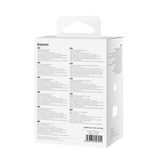 Baseus GaN5 Pro 40W 2xUSB-C Wall Charger - White 7