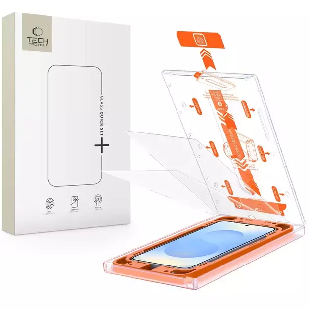 Tech-Protect Quick Set+ Tempered Glass for Samsung Galaxy S25 - Transparent