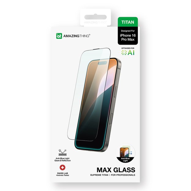 AmazingThing Titan Max Tempered Glass for iPhone 16 Pro Max 11