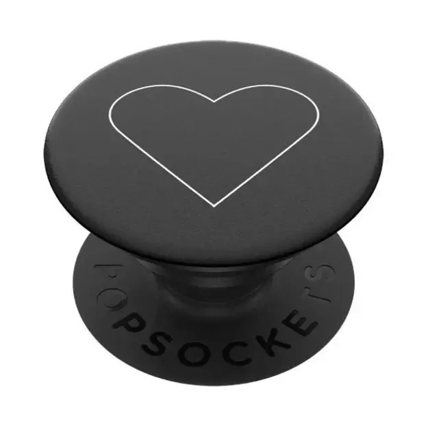 Popsockets 2 White Heart Black Holder and Phone Stand