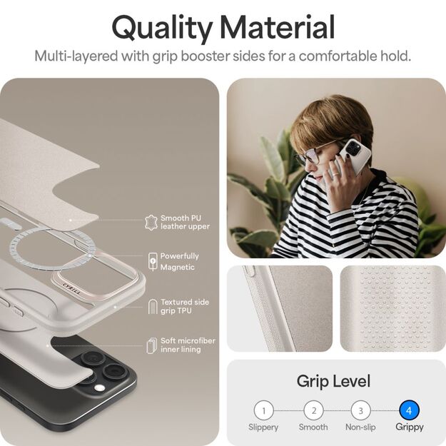 Spigen Cyrill Kajuk MagSafe iPhone 16 Pro Max Case - Beige 9