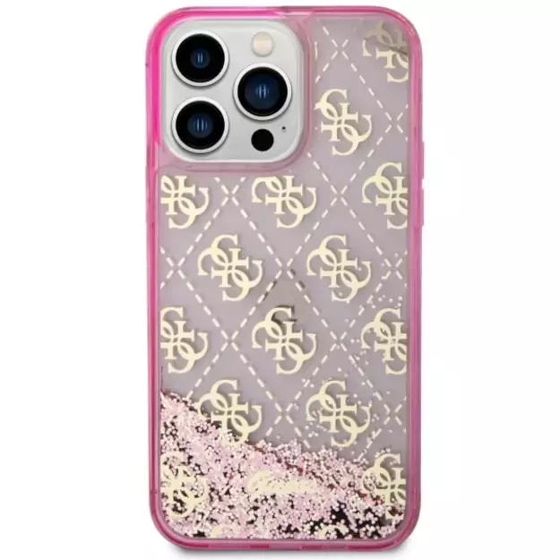 Guess GUHCP14XLC4PSGP iPhone 14 Pro Max 6.7  pink/pink hardcase Liquid Glitter 4G Transculent 2