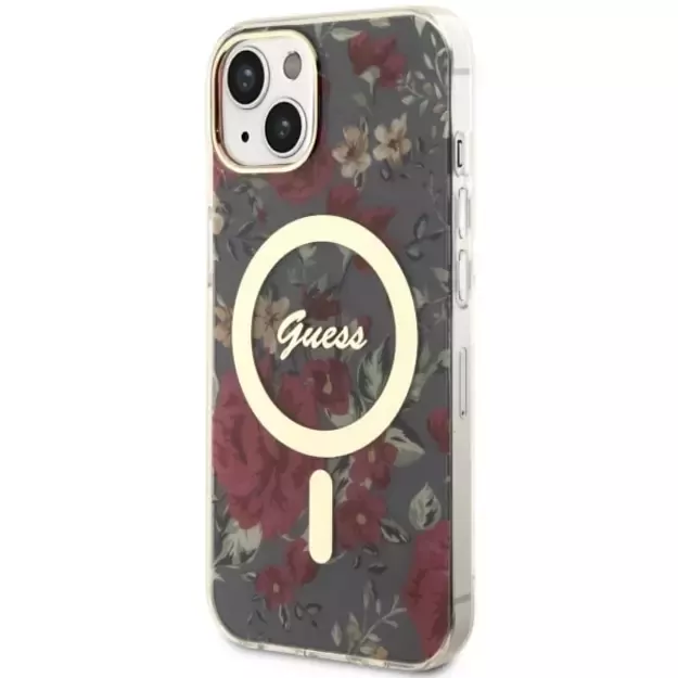 Guess GUHMP14MHCFWSA iPhone 14 Plus 6.7  green/khaki hardcase Flower MagSafe 1