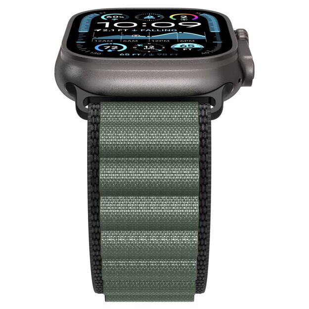 Strap Spigen WBF1 Strap for Apple Watch 44 / 45 / 46 / 49 mm - Black and Green 6