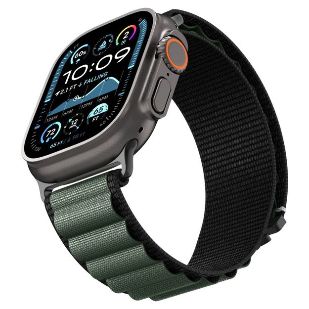 Strap Spigen WBF1 Strap for Apple Watch 44 / 45 / 46 / 49 mm - Black and Green 7