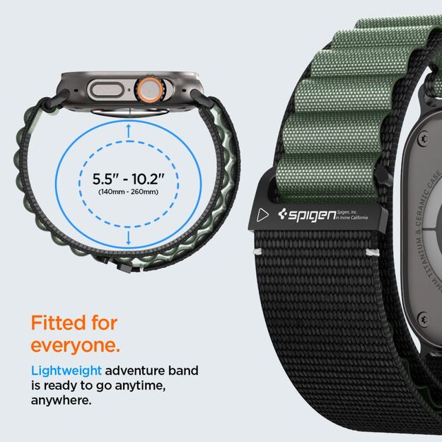 Strap Spigen WBF1 Strap for Apple Watch 44 / 45 / 46 / 49 mm - Black and Green 11