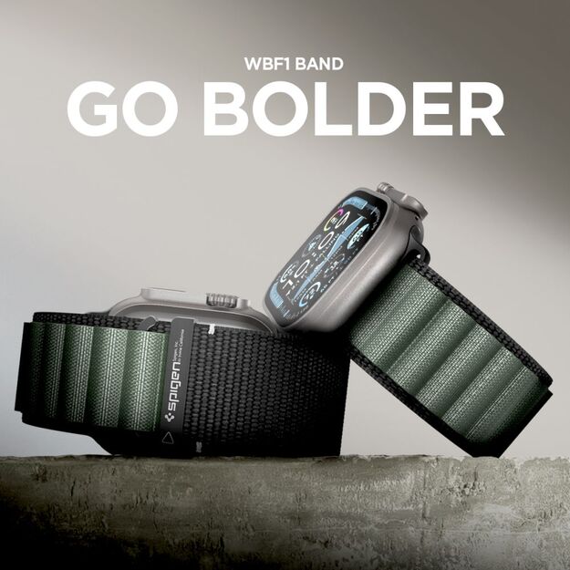 Strap Spigen WBF1 Strap for Apple Watch 44 / 45 / 46 / 49 mm - Black and Green 10