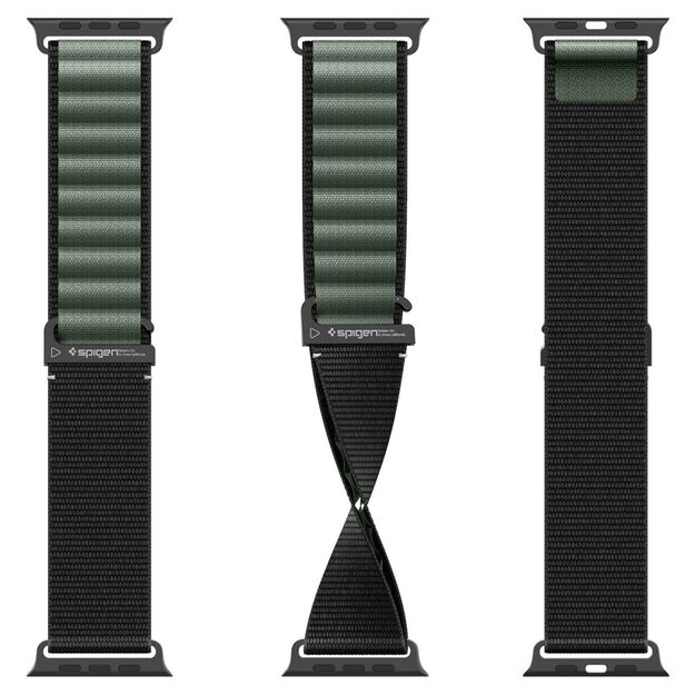 Strap Spigen WBF1 Strap for Apple Watch 44 / 45 / 46 / 49 mm - Black and Green 8