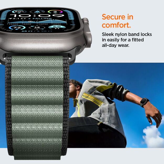 Strap Spigen WBF1 Strap for Apple Watch 44 / 45 / 46 / 49 mm - Black and Green 12