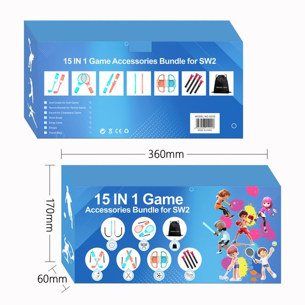 Nintendo Switch 15-in-1 Family Accessory Pack 2 - Orange and Blue Set 25