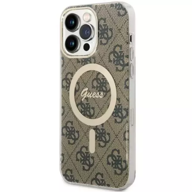 Guess GUHMP14XH4STW iPhone 14 Pro Max 6.7&quot  brown/brown hardcase 4G MagSafe