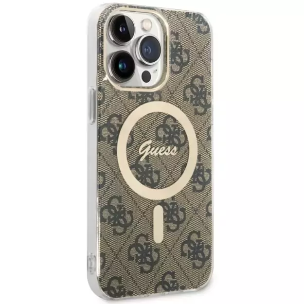 Guess GUHMP14XH4STW iPhone 14 Pro Max 6.7&quot  brown/brown hardcase 4G MagSafe 2