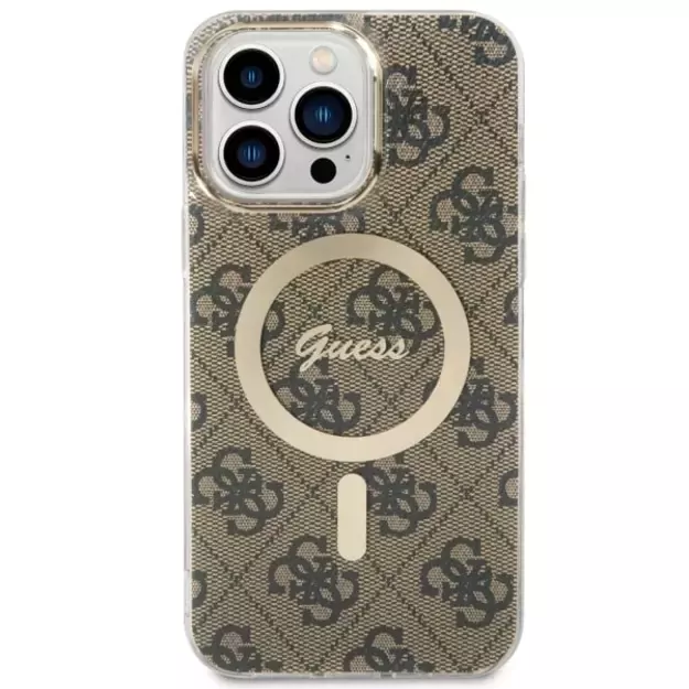 Guess GUHMP14XH4STW iPhone 14 Pro Max 6.7&quot  brown/brown hardcase 4G MagSafe 1