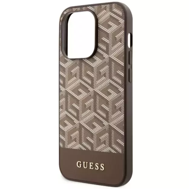Guess GUHMP14XHGCFSEW iPhone 14 Pro Max 6.7  brown/brown hard case GCube Stripes MagSafe 12
