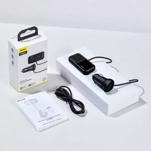 Wireless Bluetooth FM transmitter with charger Baseus S-16 (Overseas edition) - black 4