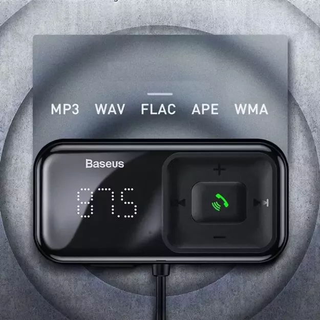 Wireless Bluetooth FM transmitter with charger Baseus S-16 (Overseas edition) - black 8