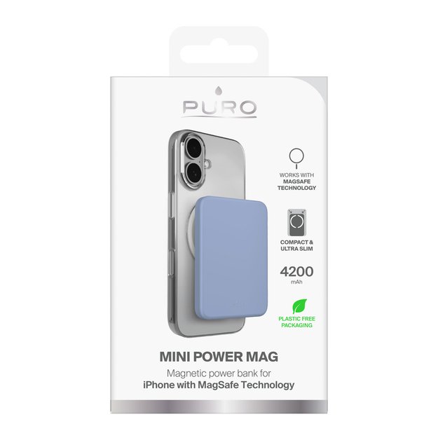 Powerbank Puro 4200mAh ultracienki kompatybilny z MagSafe USB-C - niebieski 1