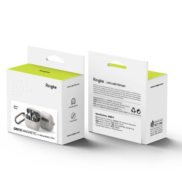 Ringke Onyx MagSafe Case for Samsung Galaxy Buds 3 / 3 Pro - Gray 7