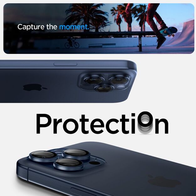 Spigen Optik.tR EZ Fit Camera Protector for iPhone 14 Pro / Pro Max / 15 Pro / Pro Max - Titanium Blue 2 pcs. 9