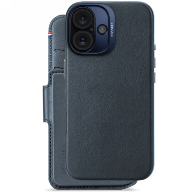 Decoded Leather Detachable Wallet MagSafe Case with Wallet for iPhone 16 - Blue 1