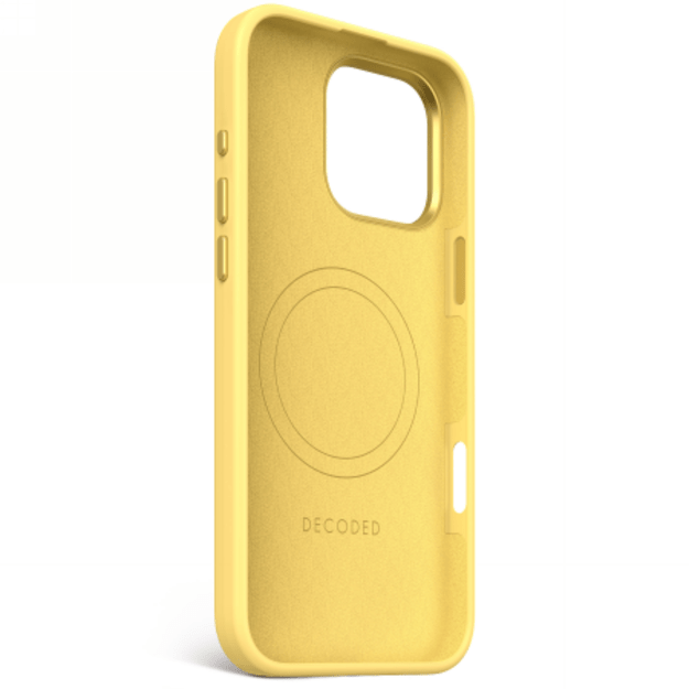 Decoded AntiMicrobial Silicone Backcover with MagSafe for iPhone 16 Pro Max - Yellow 2